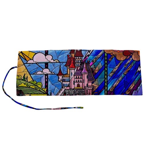 Beauty Stained Glass Castle Building Roll Up Canvas Pencil Holder (S) from ArtsNow.com