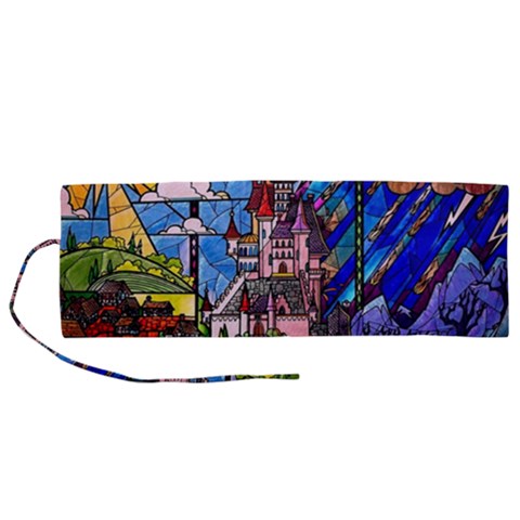 Beauty Stained Glass Castle Building Roll Up Canvas Pencil Holder (M) from ArtsNow.com
