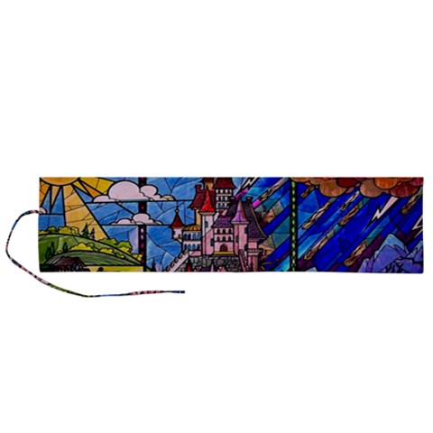 Beauty Stained Glass Castle Building Roll Up Canvas Pencil Holder (L) from ArtsNow.com