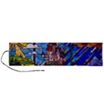 Beauty Stained Glass Castle Building Roll Up Canvas Pencil Holder (L)