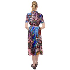 Keyhole Neckline Chiffon Dress 