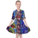 Beauty Stained Glass Castle Building Kids  All Frills Chiffon Dress
