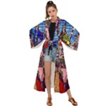 Beauty Stained Glass Castle Building Maxi Kimono