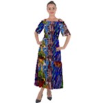 Beauty Stained Glass Castle Building Shoulder Straps Boho Maxi Dress 