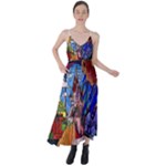 Beauty Stained Glass Castle Building Tie Back Maxi Dress