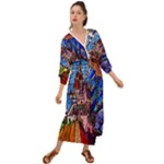 Beauty Stained Glass Castle Building Grecian Style  Maxi Dress