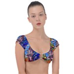 Beauty Stained Glass Castle Building Cap Sleeve Ring Bikini Top