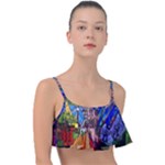 Beauty Stained Glass Castle Building Frill Bikini Top