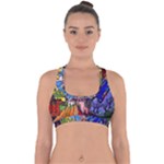 Beauty Stained Glass Castle Building Cross Back Hipster Bikini Top 