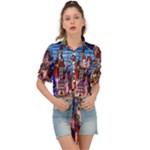 Beauty Stained Glass Castle Building Tie Front Shirt 