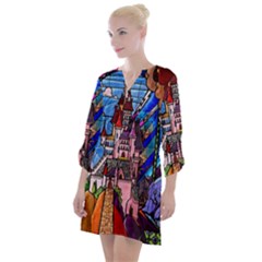 Open Neck Shift Dress 