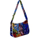 Beauty Stained Glass Castle Building Zip Up Shoulder Bag
