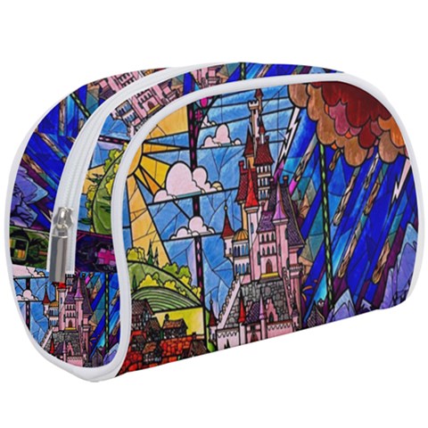 Beauty Stained Glass Castle Building Make Up Case (Large) from ArtsNow.com