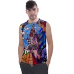 Beauty Stained Glass Castle Building Men s Regular Tank Top