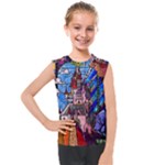 Beauty Stained Glass Castle Building Kids  Mesh Tank Top