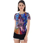 Beauty Stained Glass Castle Building Back Cut Out Sport Tee