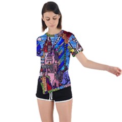 Asymmetrical Short Sleeve Sports T-Shirt 