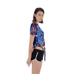 Asymmetrical Short Sleeve Sports T-Shirt 