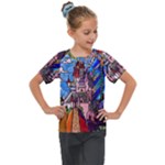 Beauty Stained Glass Castle Building Kids  Mesh Piece Tee