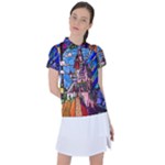 Beauty Stained Glass Castle Building Women s Polo Tee