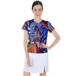 Beauty Stained Glass Castle Building Women s Sports Top
