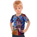 Beauty Stained Glass Castle Building Kids  Sports Tee