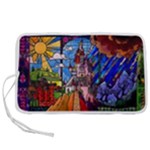 Beauty Stained Glass Castle Building Pen Storage Case (L)