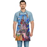Beauty Stained Glass Castle Building Kitchen Apron