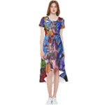 Beauty Stained Glass Castle Building High Low Boho Dress