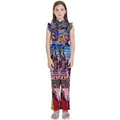 Kids  Sleeveless Ruffle Edge Band Collar Chiffon One Piece 