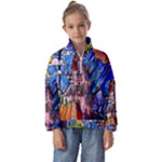 Beauty Stained Glass Castle Building Kids  Half Zip Hoodie