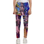 Beauty Stained Glass Castle Building Kids  Skirted Pants