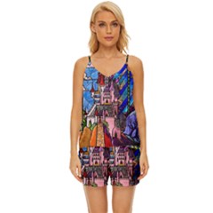 V-Neck Satin Pajamas Set 