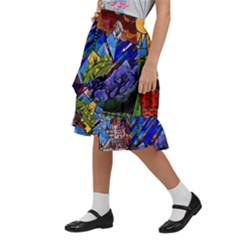 Kids  Ruffle Flared Wrap Midi Skirt 