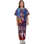 Beauty Stained Glass Castle Building Kids  Tee and Pants Sports Set