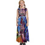 Beauty Stained Glass Castle Building Kids  Satin Sleeveless Maxi Dress