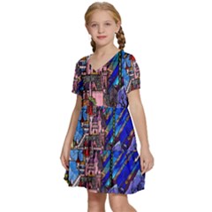 Kids  Short Sleeve Tiered Mini Dress 