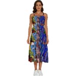 Beauty Stained Glass Castle Building Sleeveless Shoulder Straps Boho Dress