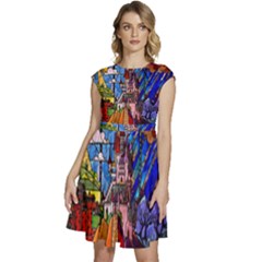 Cap Sleeve High Waist Dress 