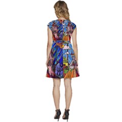 Cap Sleeve High Waist Dress 