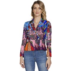 Women s Long Sleeve Revers Collar Cropped Jacket 