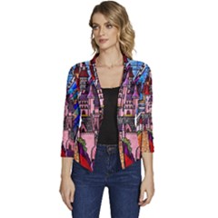 Women s Casual 3/4 Sleeve Spring Jacket 