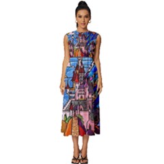 Sleeveless Round Neck Midi Dress 
