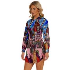 Womens Long Sleeve Shirt Dress 