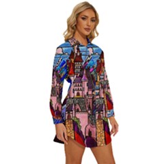 Womens Long Sleeve Shirt Dress 