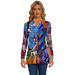 Long Sleeve Drawstring Hooded Top 