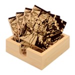 Beauty Stained Glass Castle Building Bamboo Coaster Set