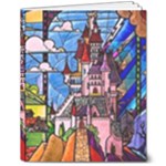 Beauty Stained Glass Castle Building 8  x 10  Hardcover Notebook