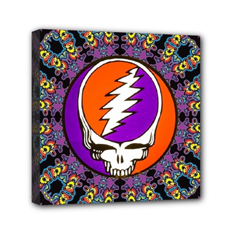 Gratefuldead Grateful Dead Pattern Mini Canvas 6  x 6  (Stretched) from ArtsNow.com