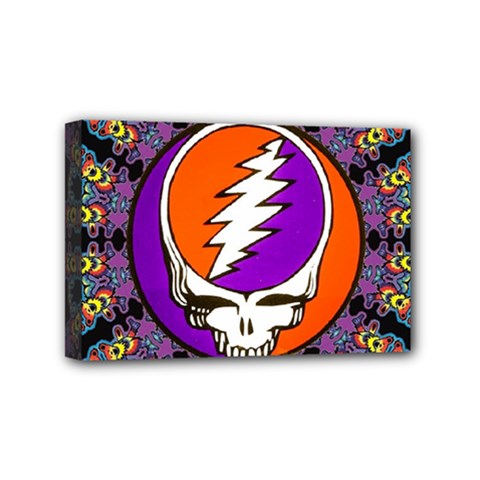 Gratefuldead Grateful Dead Pattern Mini Canvas 6  x 4  (Stretched) from ArtsNow.com